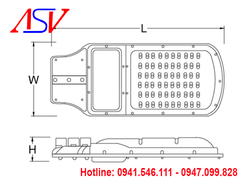 Đèn đường Led siêu sáng ASV - 802