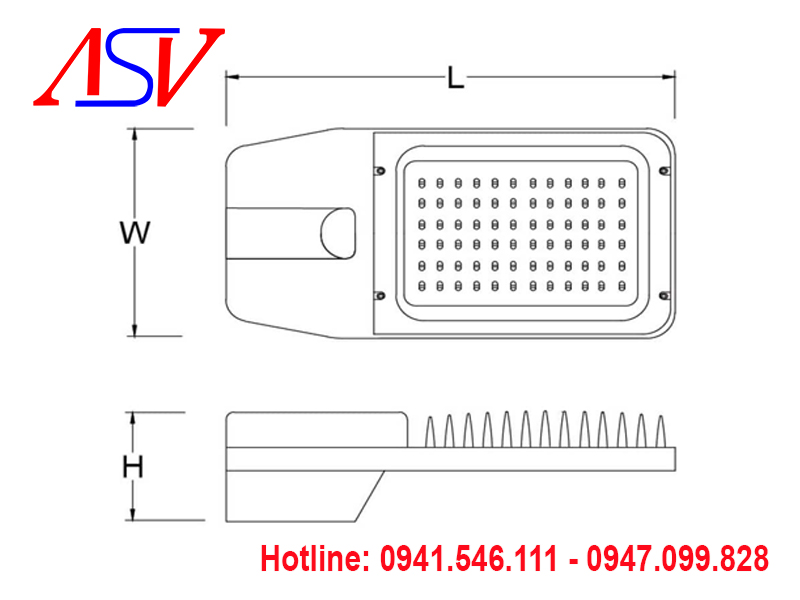 Đèn đường Led siêu sáng ASV - 804