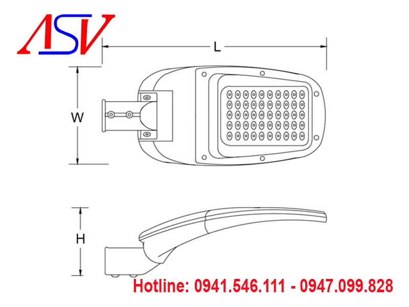 Đèn đường Led siêu sáng ASV - 810