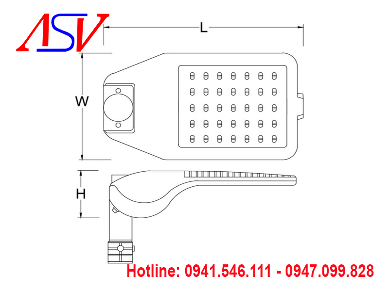 Đèn đường Led siêu sáng ASV - 818