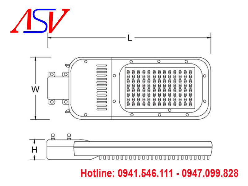 Đèn đường Led siêu sáng ASV - 822A