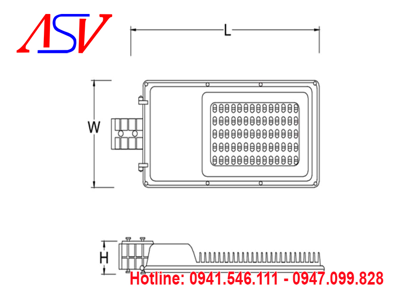 Đèn đường Led siêu sáng ASV - 825