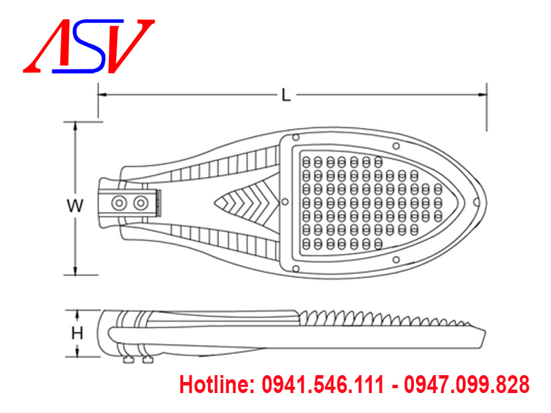 Đèn đường Led siêu sáng ASV - 827