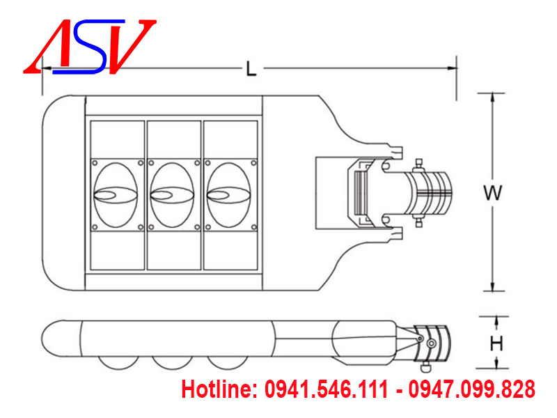 Đèn đường Led siêu sáng ASV - 842